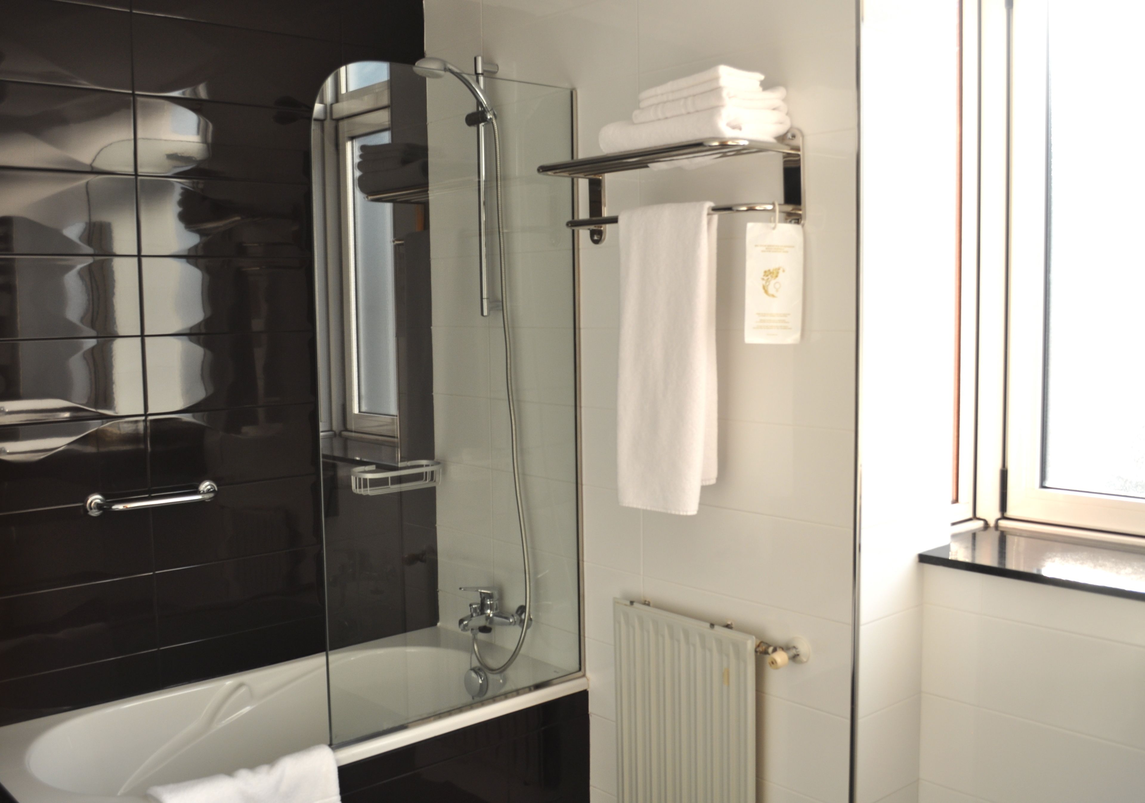 free toiletries, hair dryer, bidet, towels