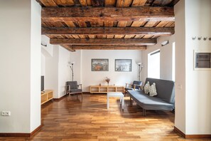 Romantic Duplex, Multiple Beds, Kitchenette, Mezzanine | Living area | Flat-screen TV - Royal Road Residence (Prague)