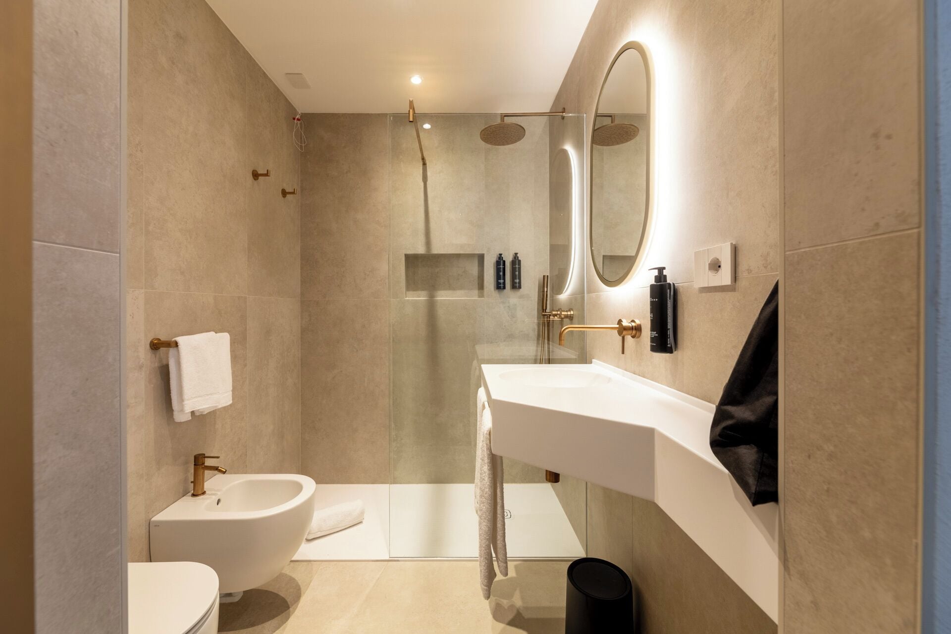 standard double room | bathroom | bathtub, hair dryer, towels, soap