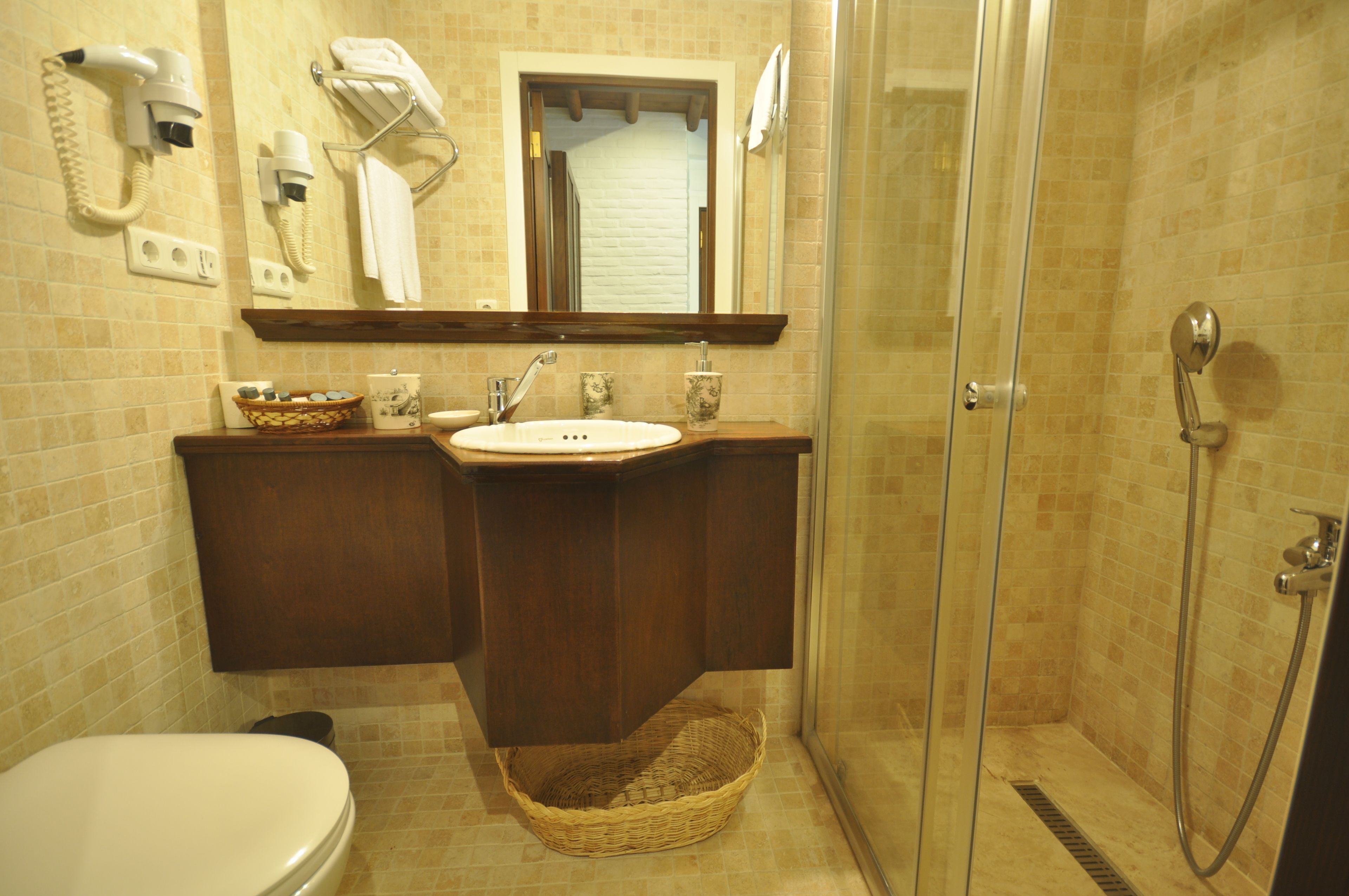 shower, free toiletries, hair dryer, bathrobes