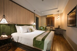 Pillow-top beds, minibar, in-room safe, desk