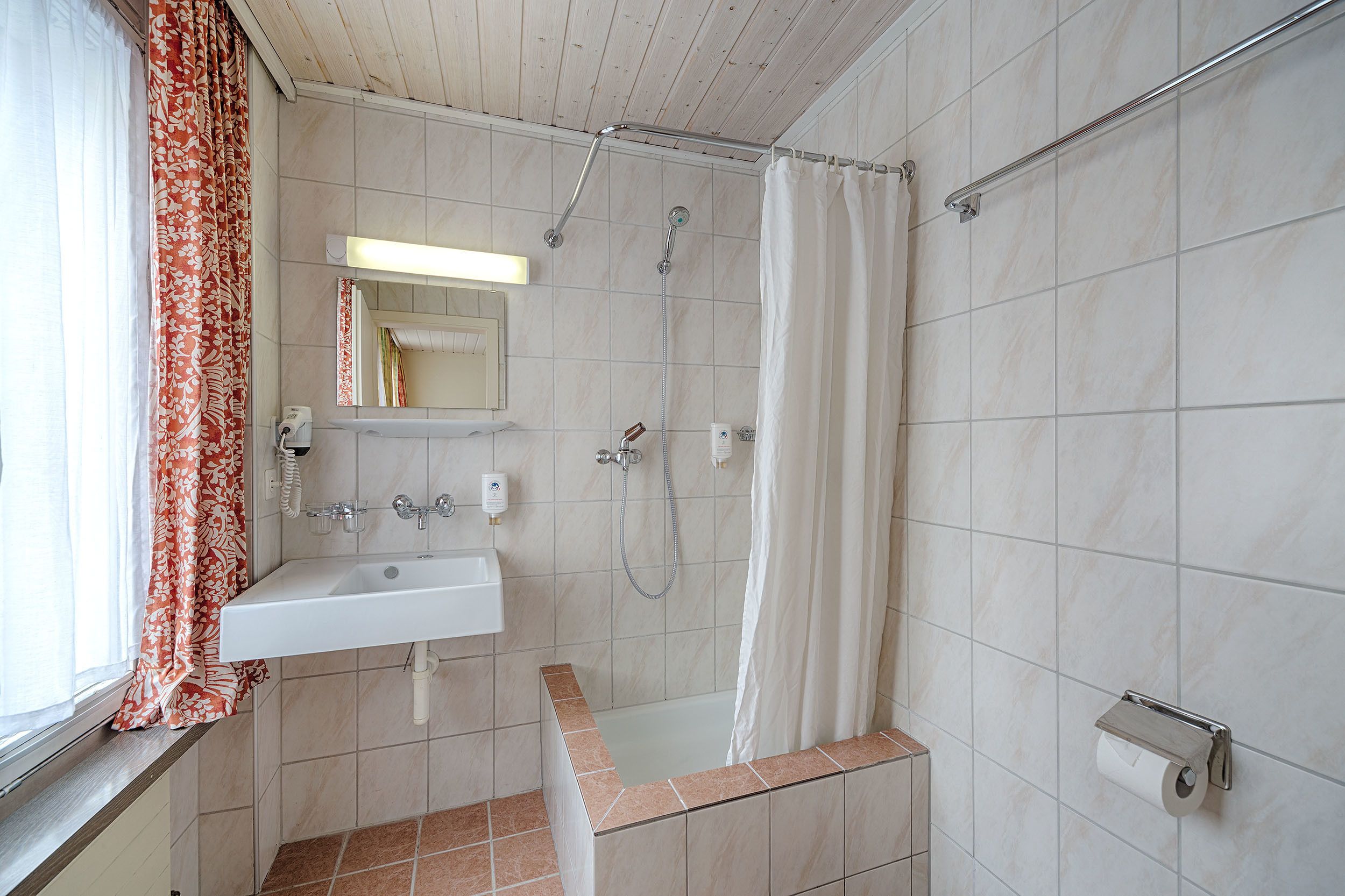 free toiletries, hair dryer, towels