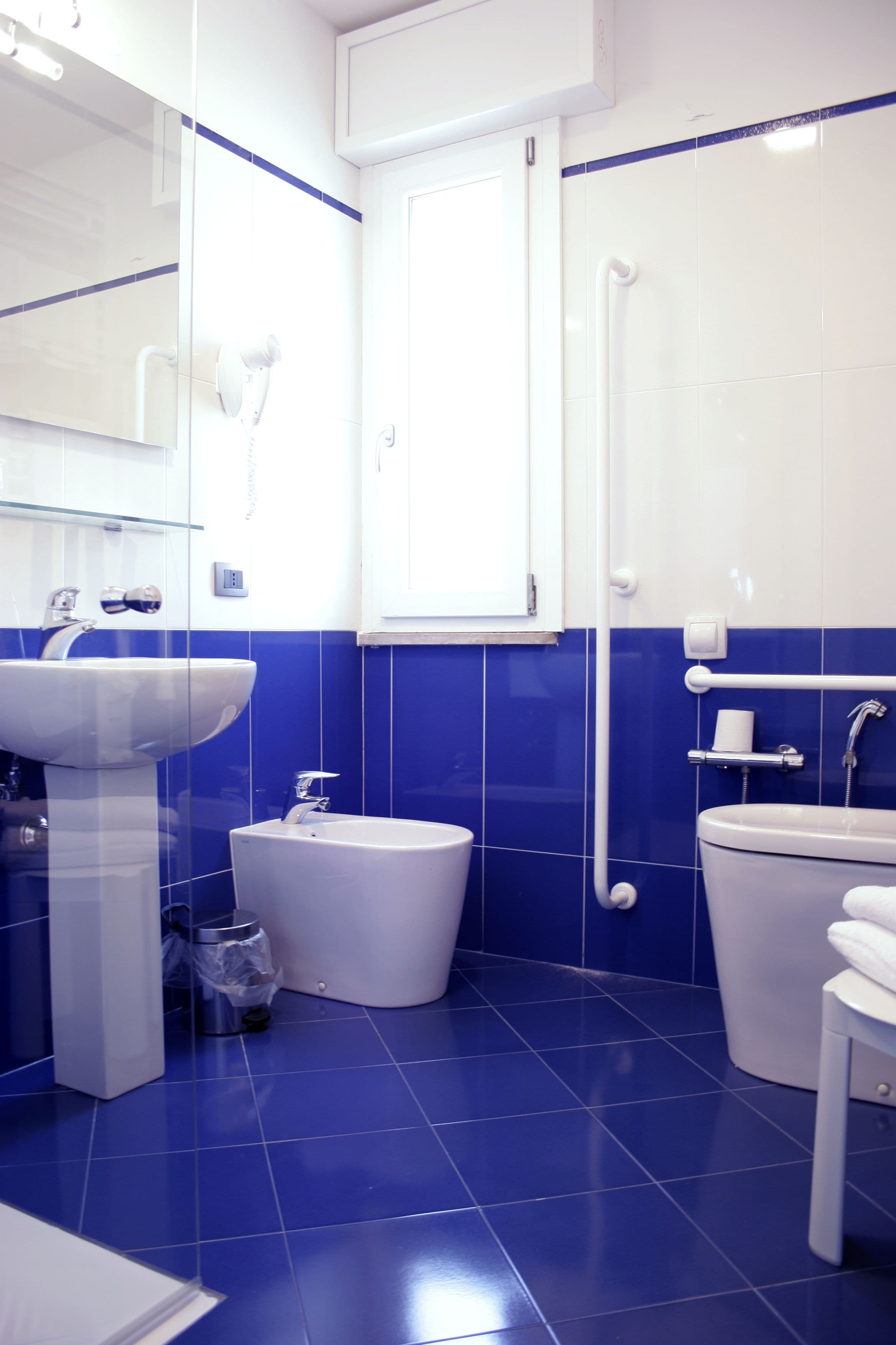 free toiletries, hair dryer, towels