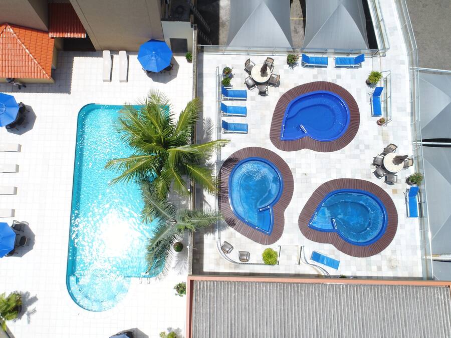 Outdoor pool, pool loungers