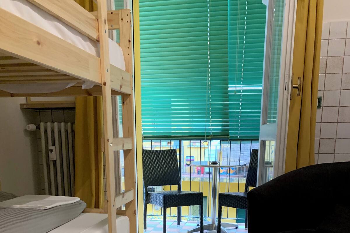 1 bedroom, desk, laptop workspace, blackout curtains