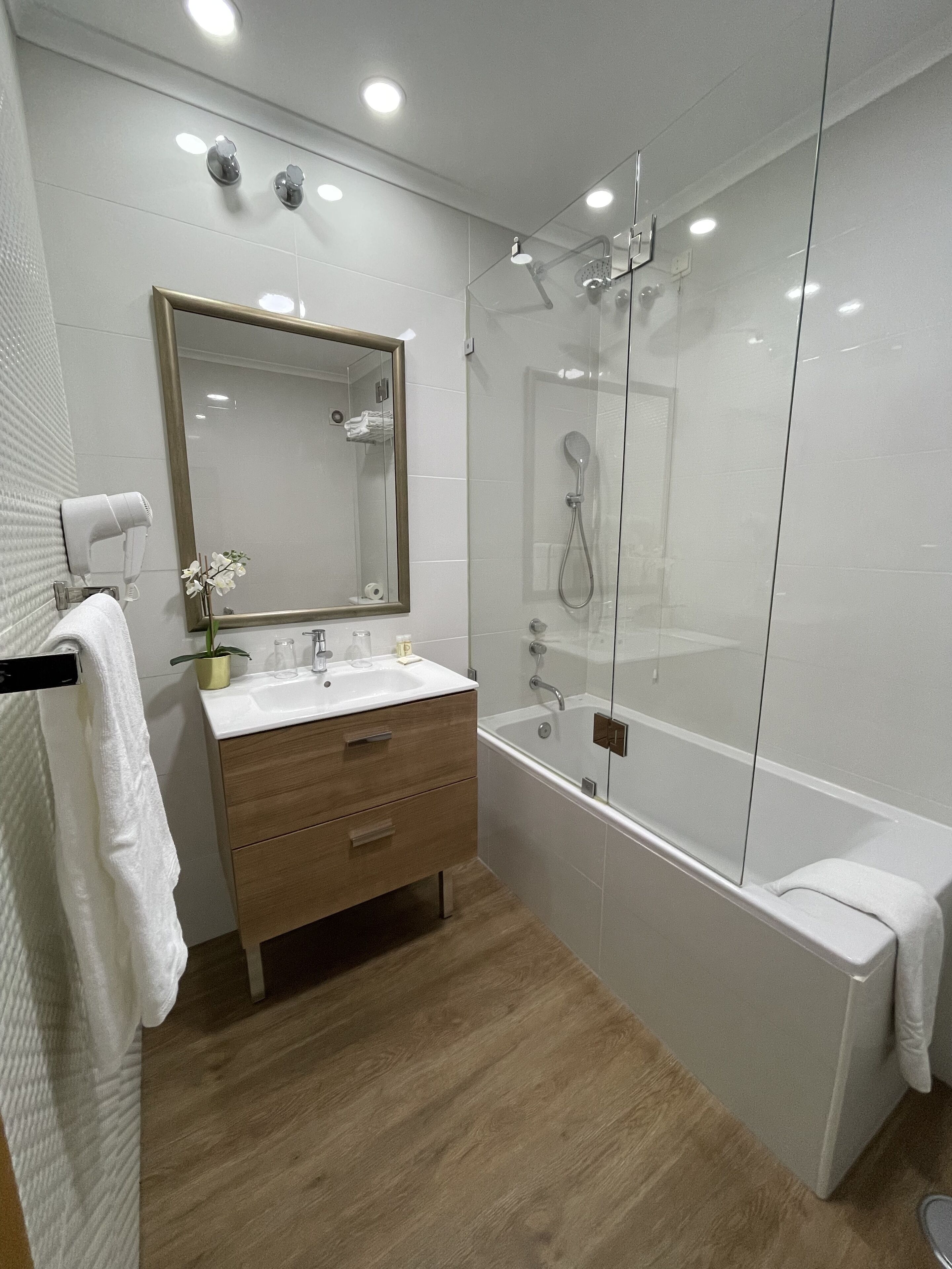 superior double room (with extra bed) | bathroom | shower, free toiletries, hair dryer, bidet