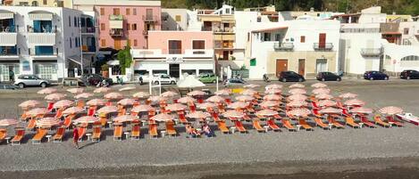 PĂ„ stranden och strandhanddukar