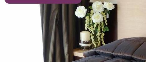 1 sovrum, italienska Frette-lakan och minibar