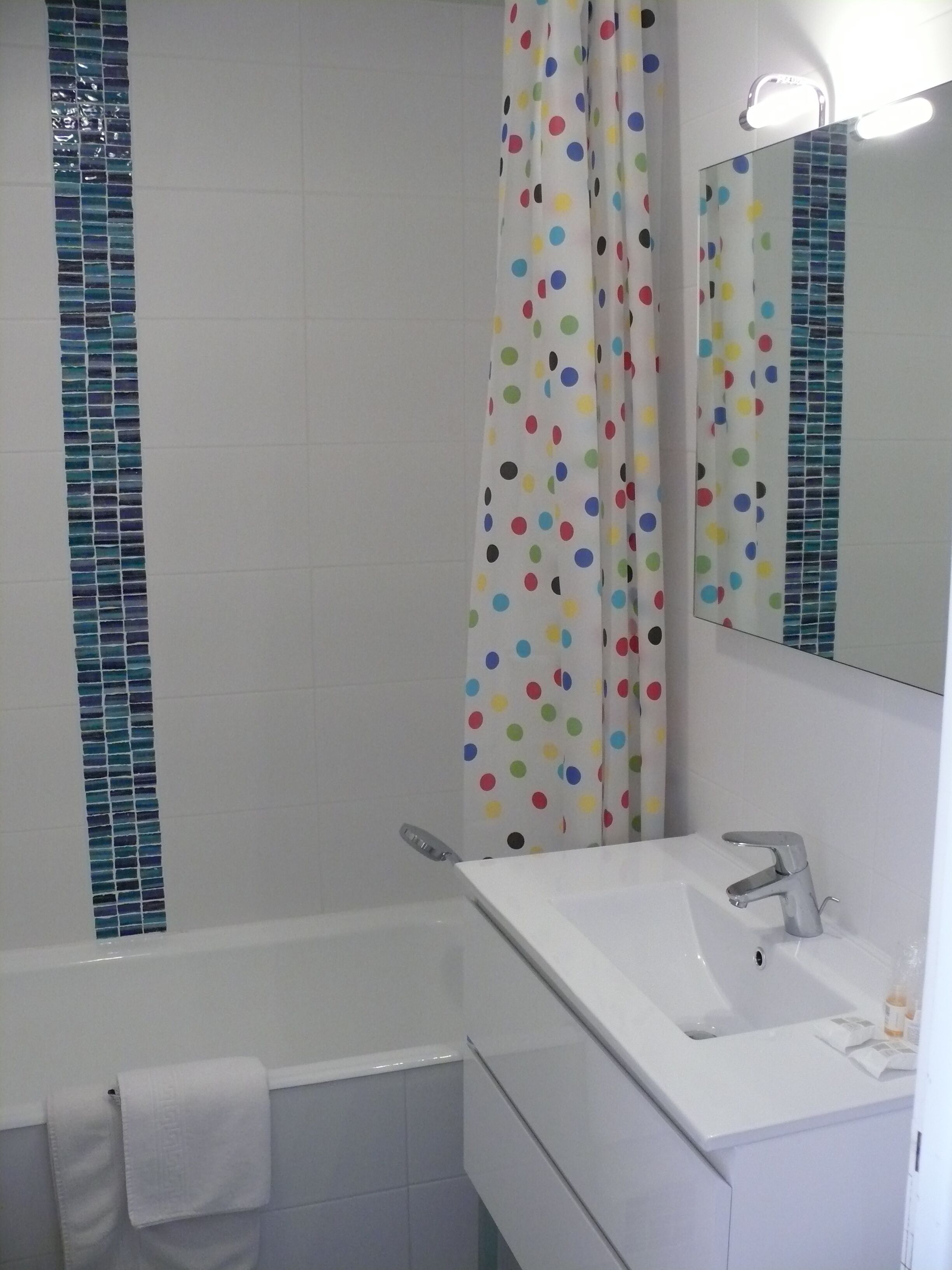 free toiletries, hair dryer, towels