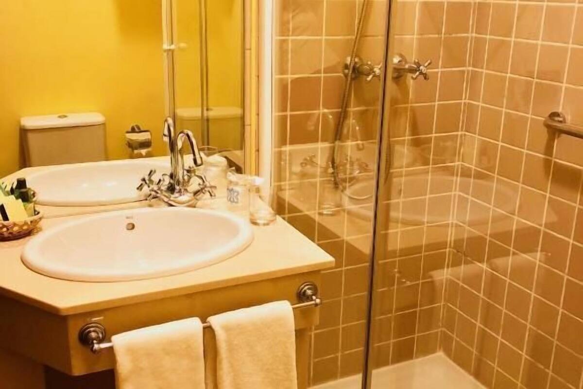 economy double room | bathroom | combined shower/bathtub, free toiletries, hair dryer, bidet