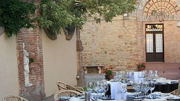 Outdoor banquet area