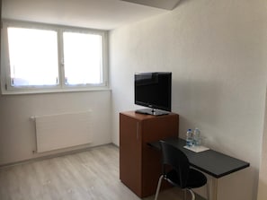 Desk, free WiFi, bed sheets