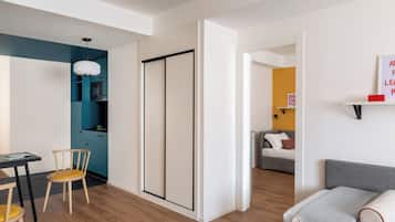 In-room safe, desk, laptop workspace, blackout drapes