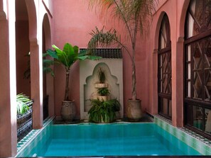 Indoor pool, sun loungers