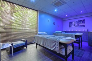 Salas de tratamientos para parejas, baño turco/hammam, reflexología 