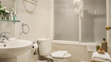 Standard Double or Twin Room | Bathroom | Shower, hair dryer, towels