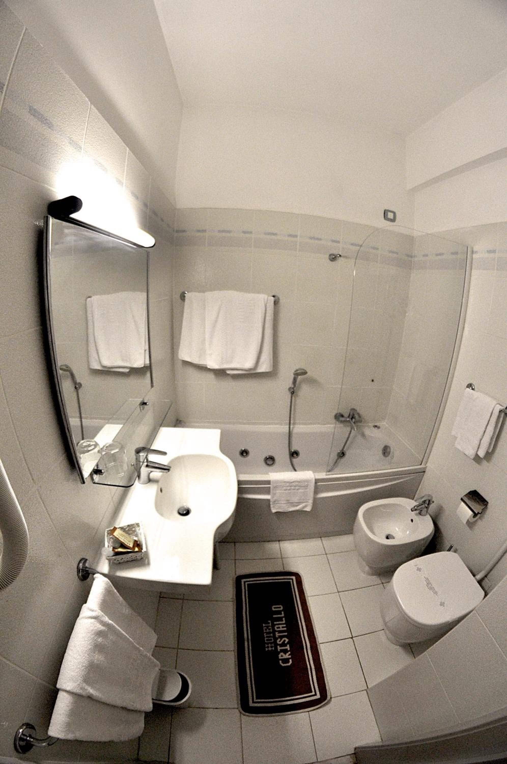 free toiletries, hair dryer, bidet, towels