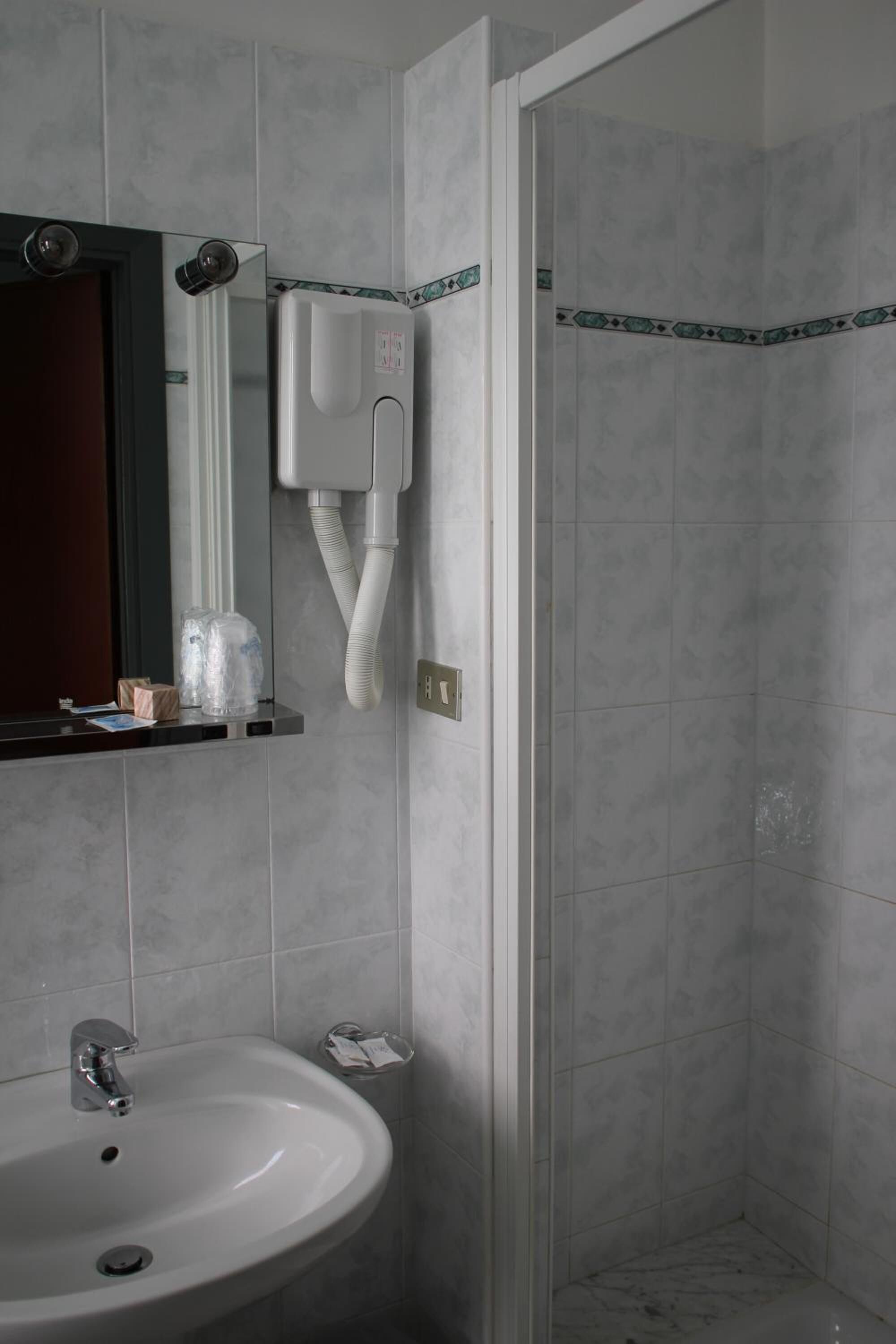 shower, free toiletries, hair dryer, bidet