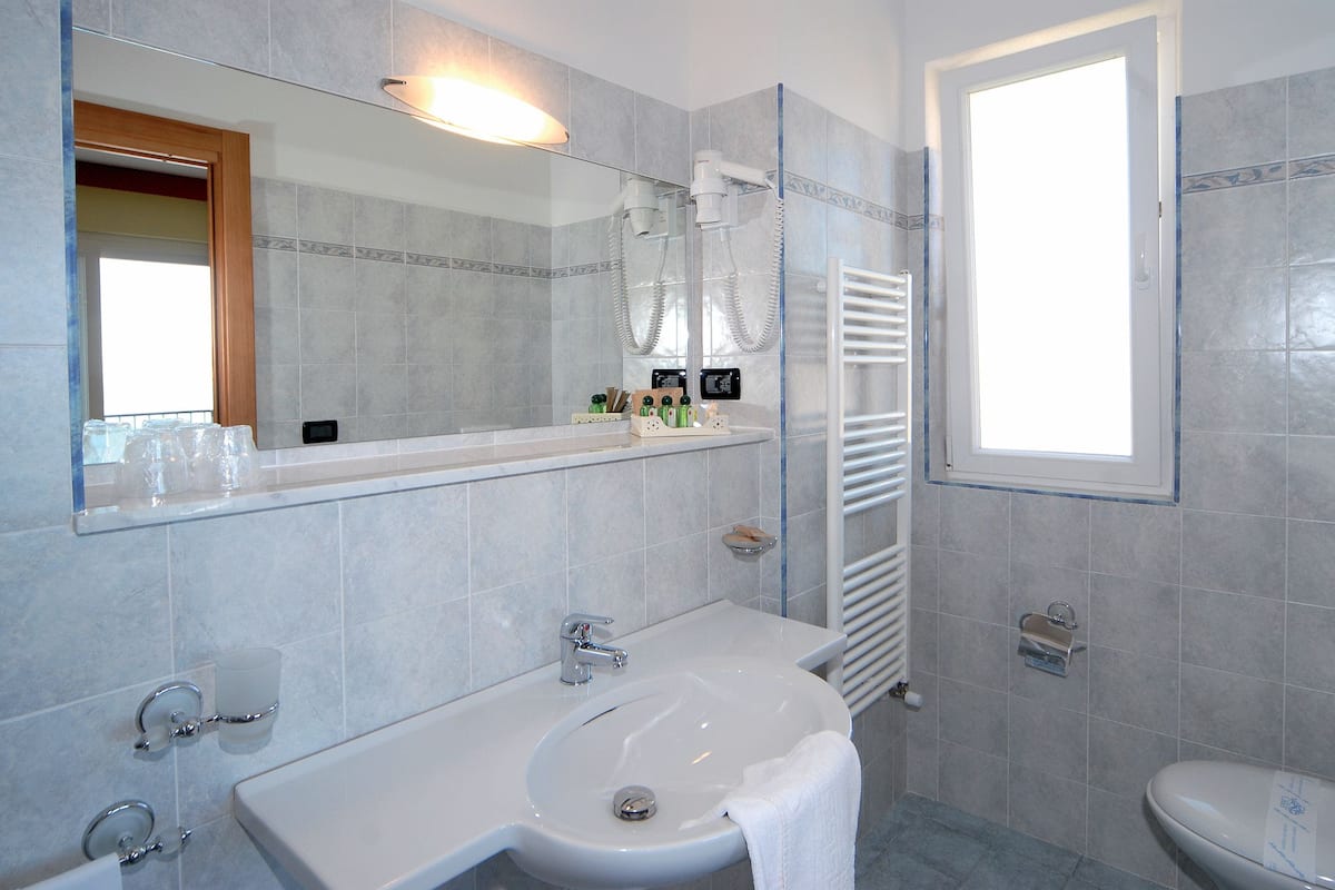 shower, free toiletries, hair dryer, slippers