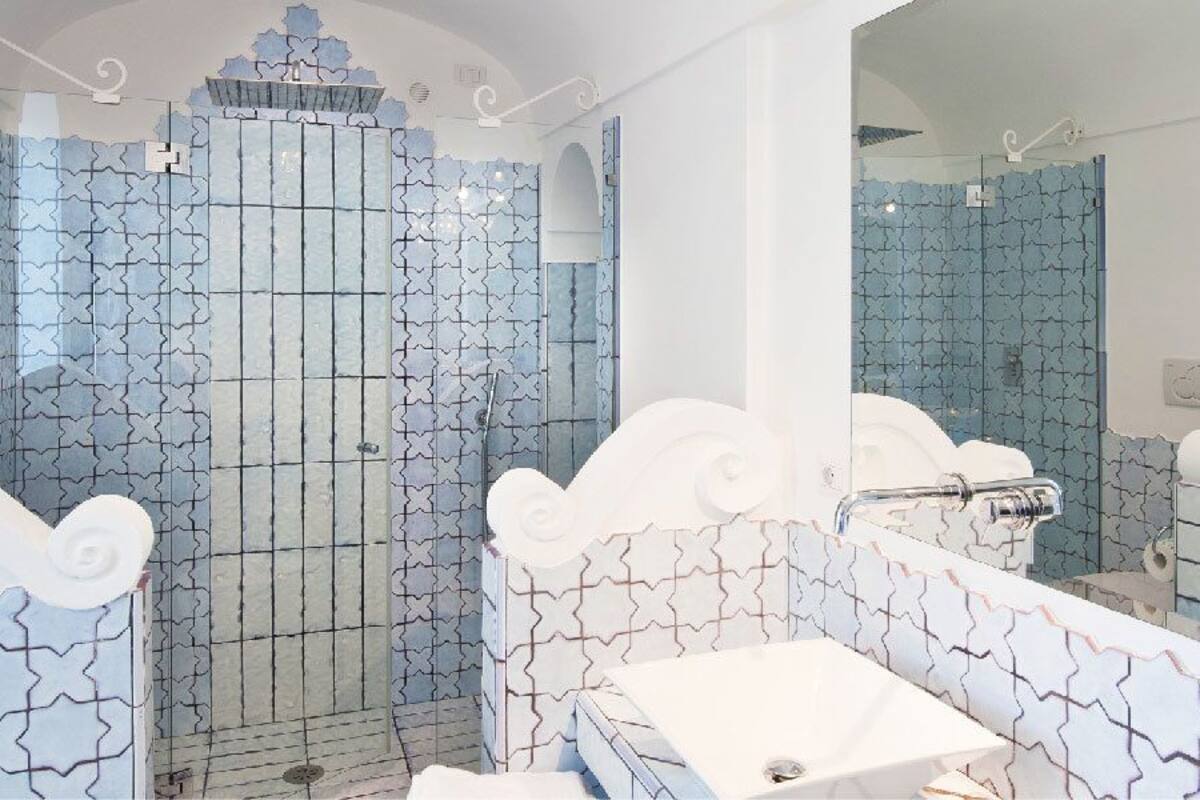 honeymoon suite | bathroom | shower, hair dryer, bathrobes, slippers