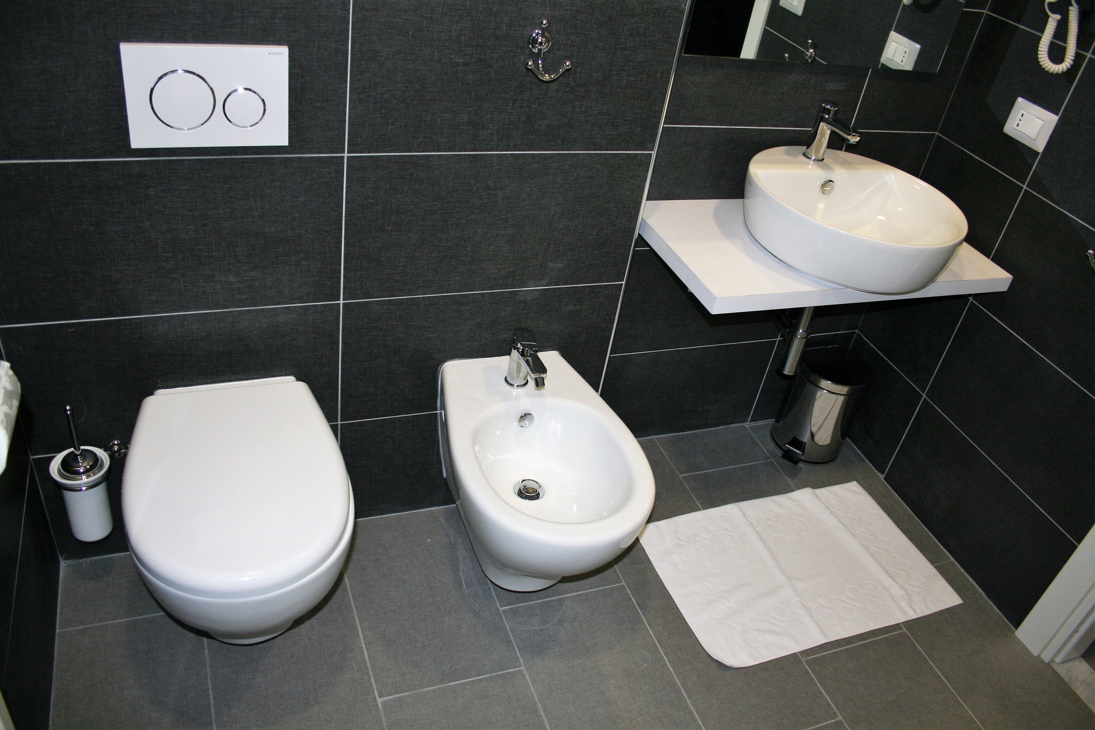 shower, free toiletries, hair dryer, bidet