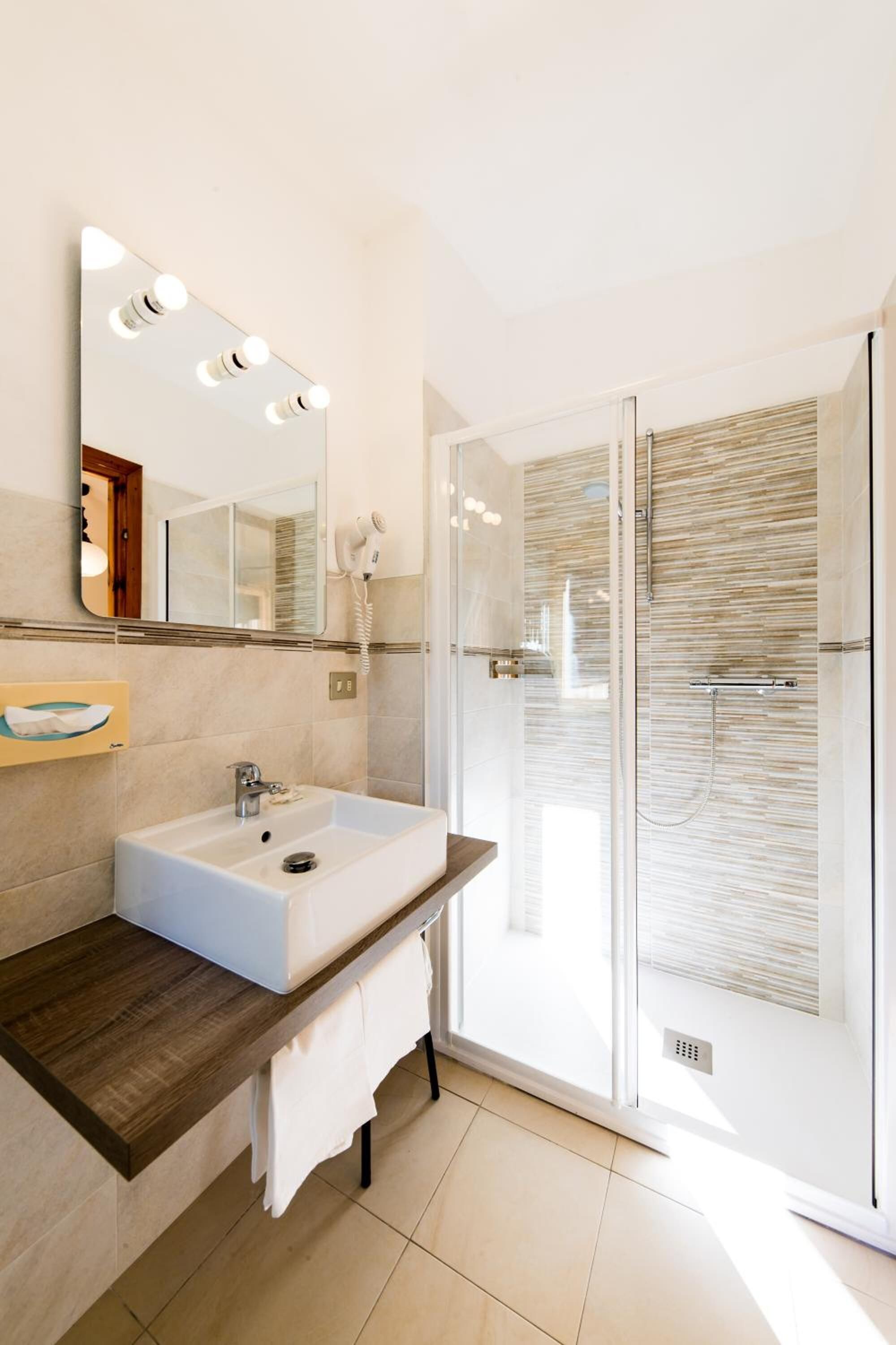 free toiletries, hair dryer, bidet, towels