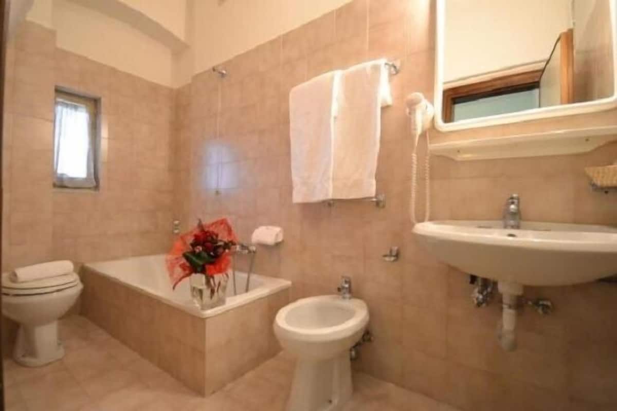 Free toiletries, hair dryer, towels