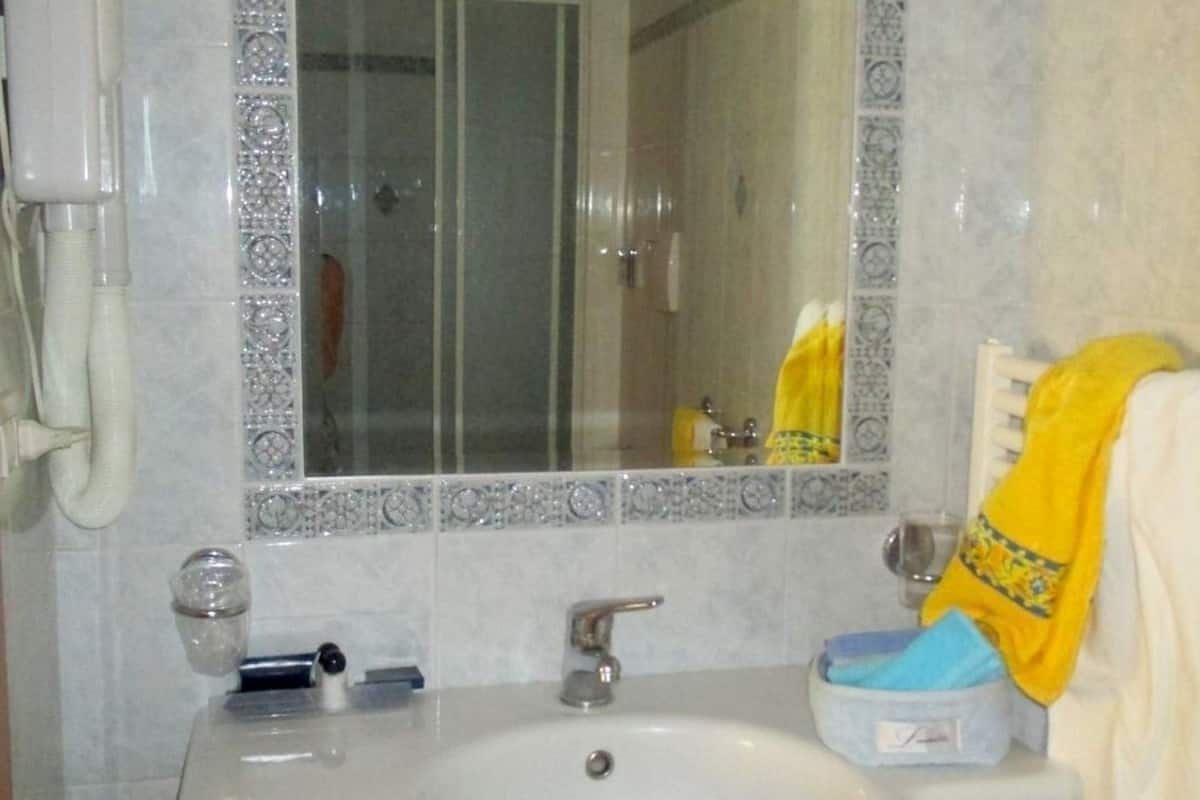 shower, free toiletries, hair dryer, slippers