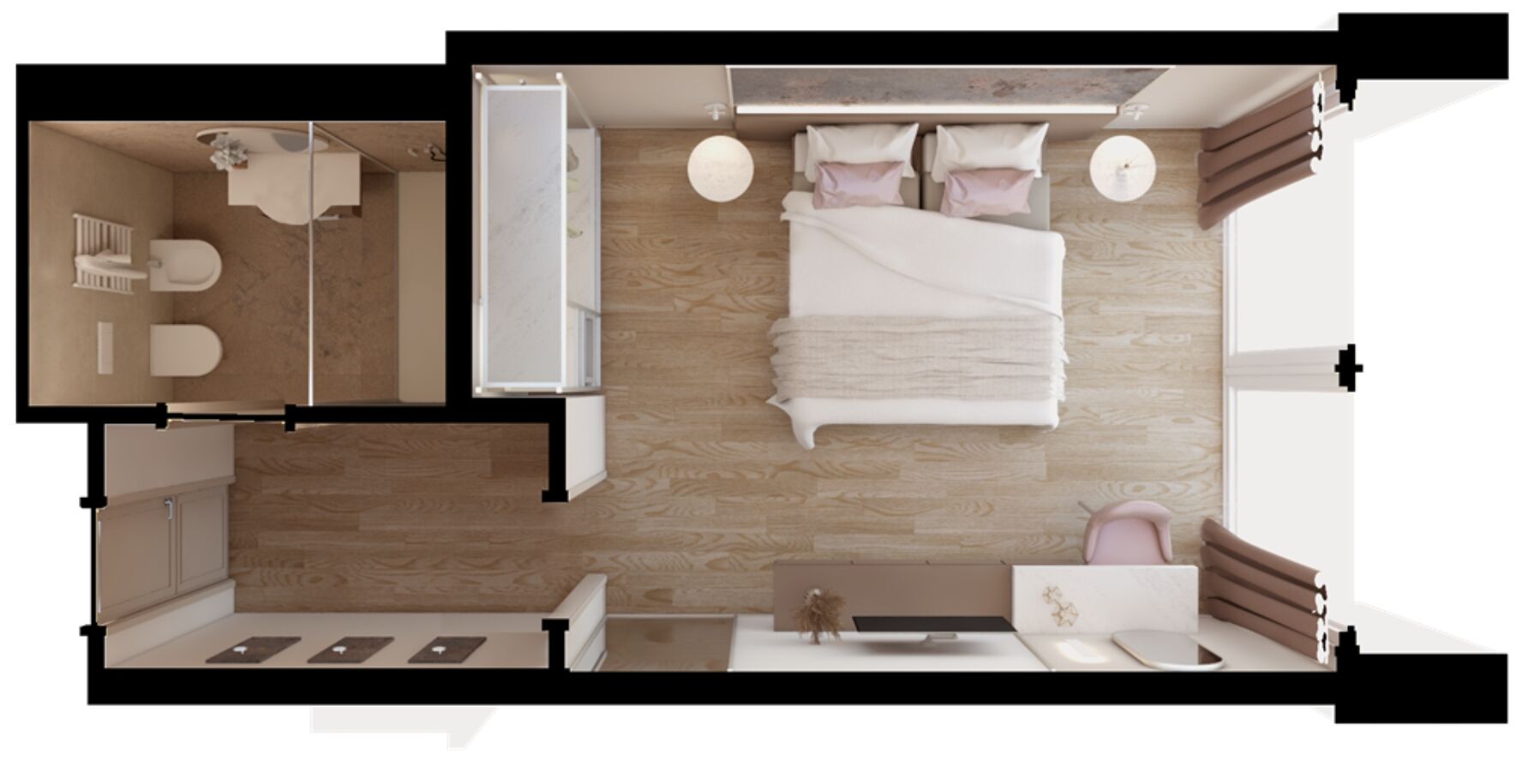 double or twin room | 1 bedroom, minibar, in-room safe, desk