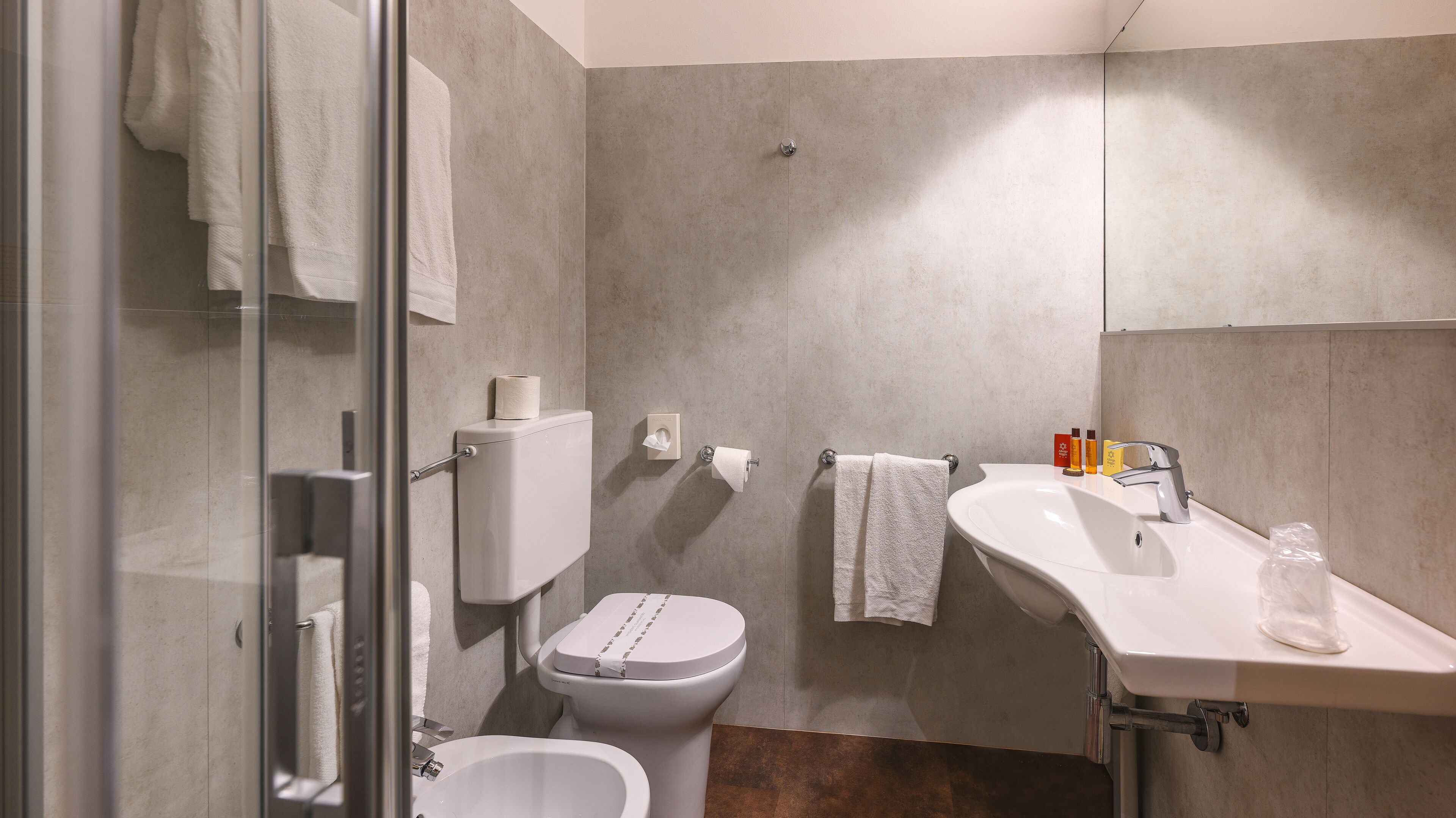 studio | bathroom | deep-soaking bathtub, rainfall showerhead, hair dryer, bidet