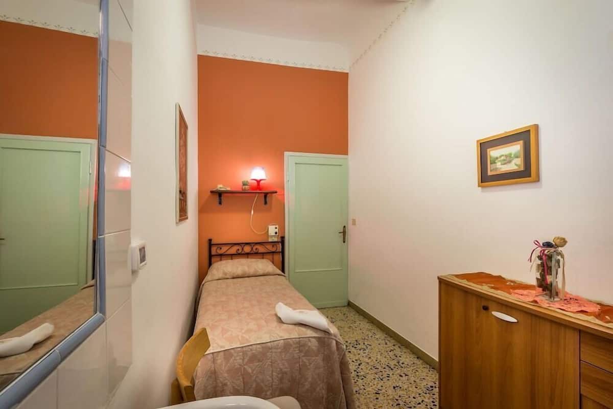 Desk, laptop workspace, free WiFi, bed sheets