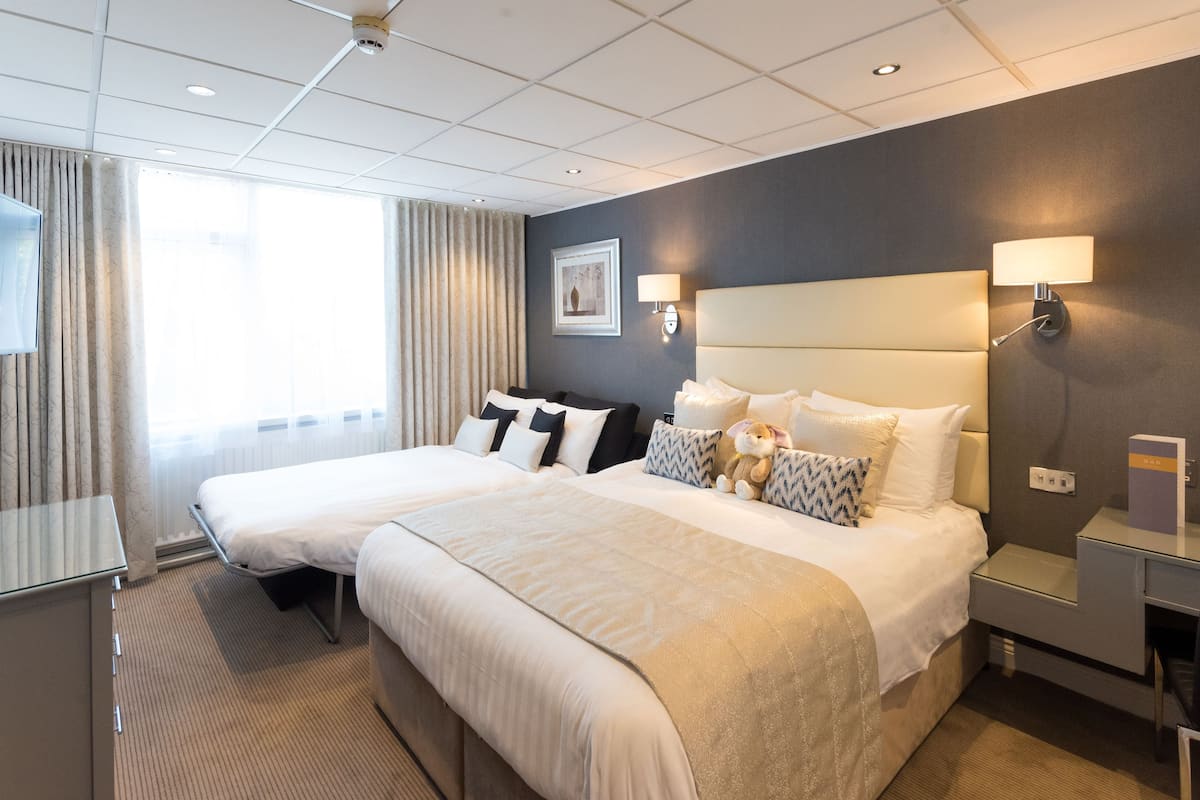 family room (2 adults and 2 children) | 1 bedroom, hypo-allergenic bedding, desk, laptop workspace