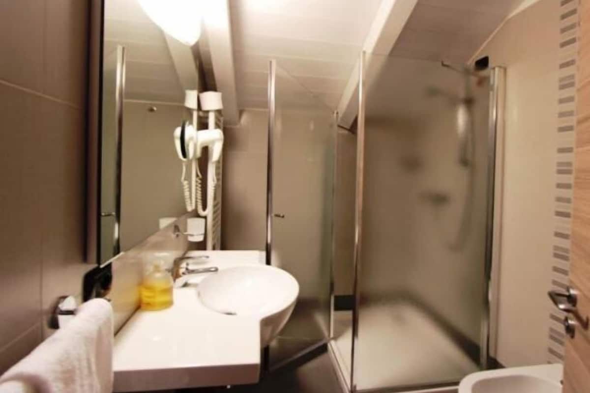 free toiletries, hair dryer, bidet, towels