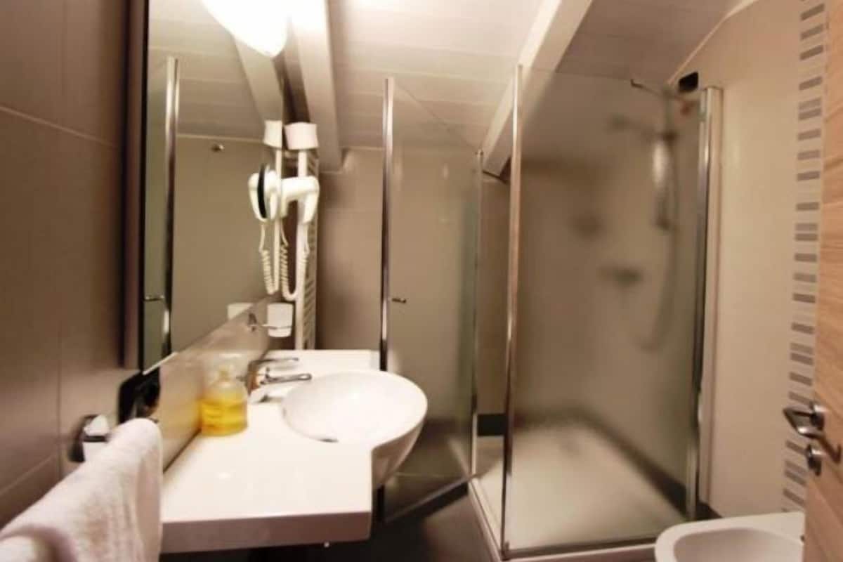 Free toiletries, hair dryer, bidet, towels