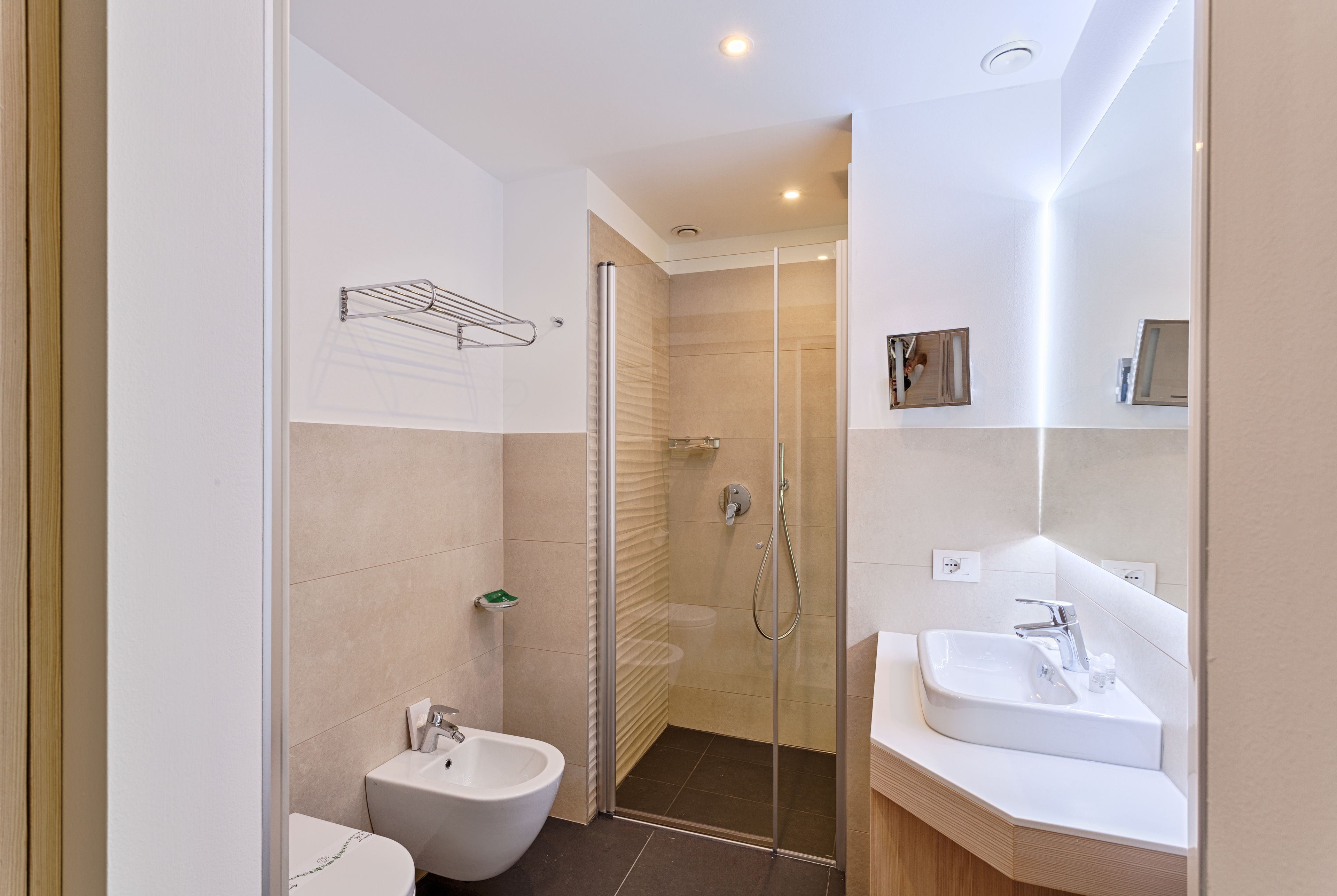 free toiletries, hair dryer, slippers, bidet