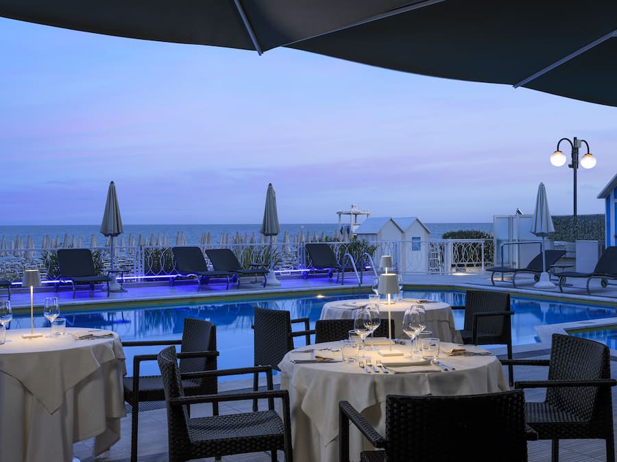 Breakfast, lunch, dinner served; Italian cuisine, pool views