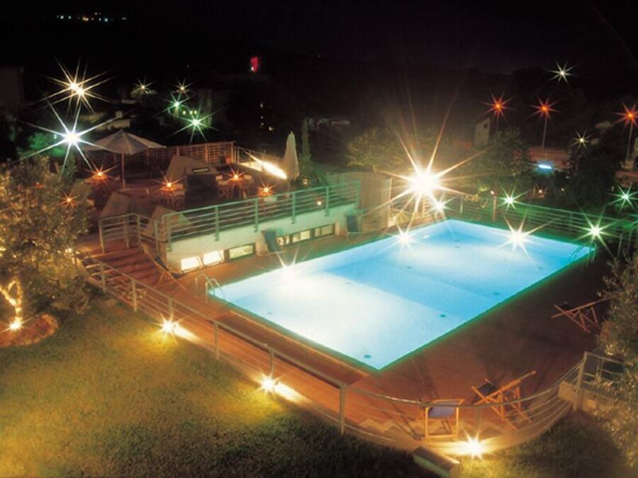 Outdoor pool, open 10:00 AM to 7:00 PM, pool umbrellas, sun loungers