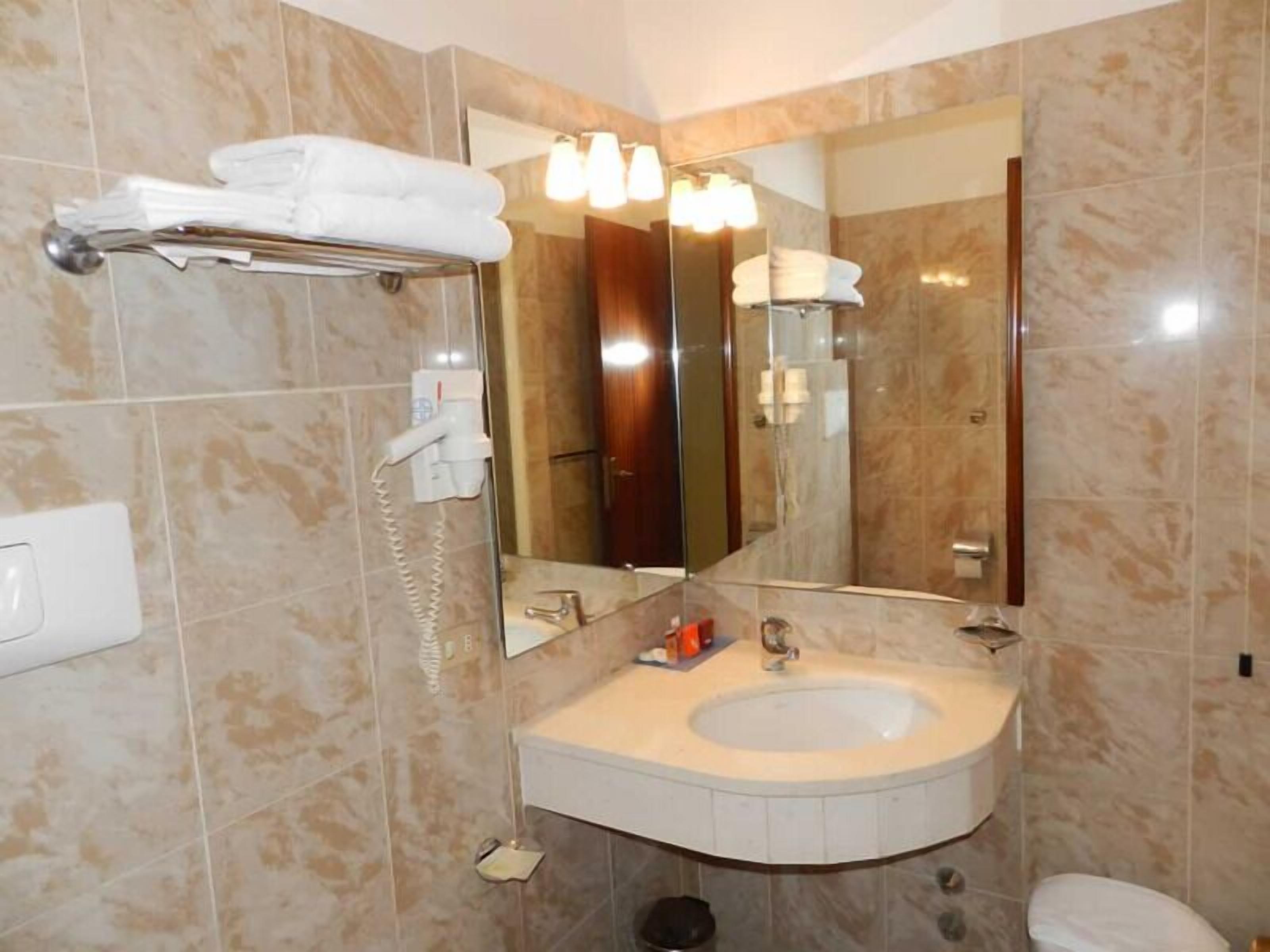 free toiletries, hair dryer, towels