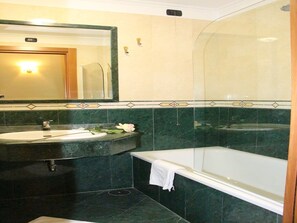 Free toiletries, hair dryer, bidet, towels