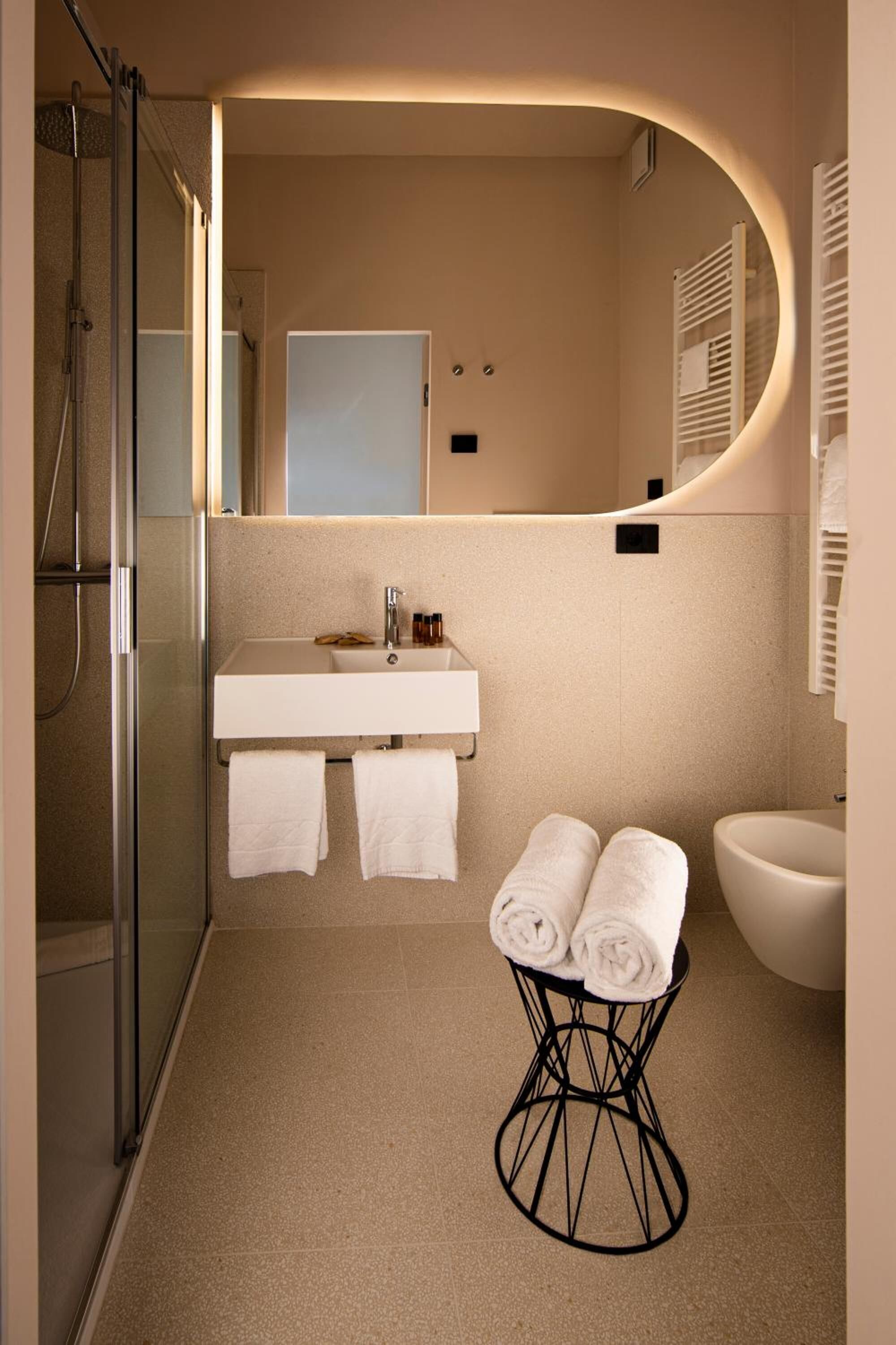 shower, free toiletries, hair dryer, bidet