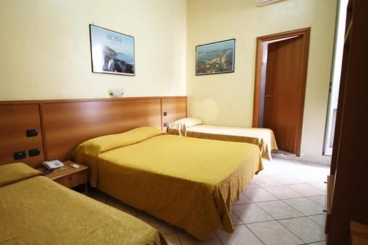 Desk, free WiFi, bed sheets