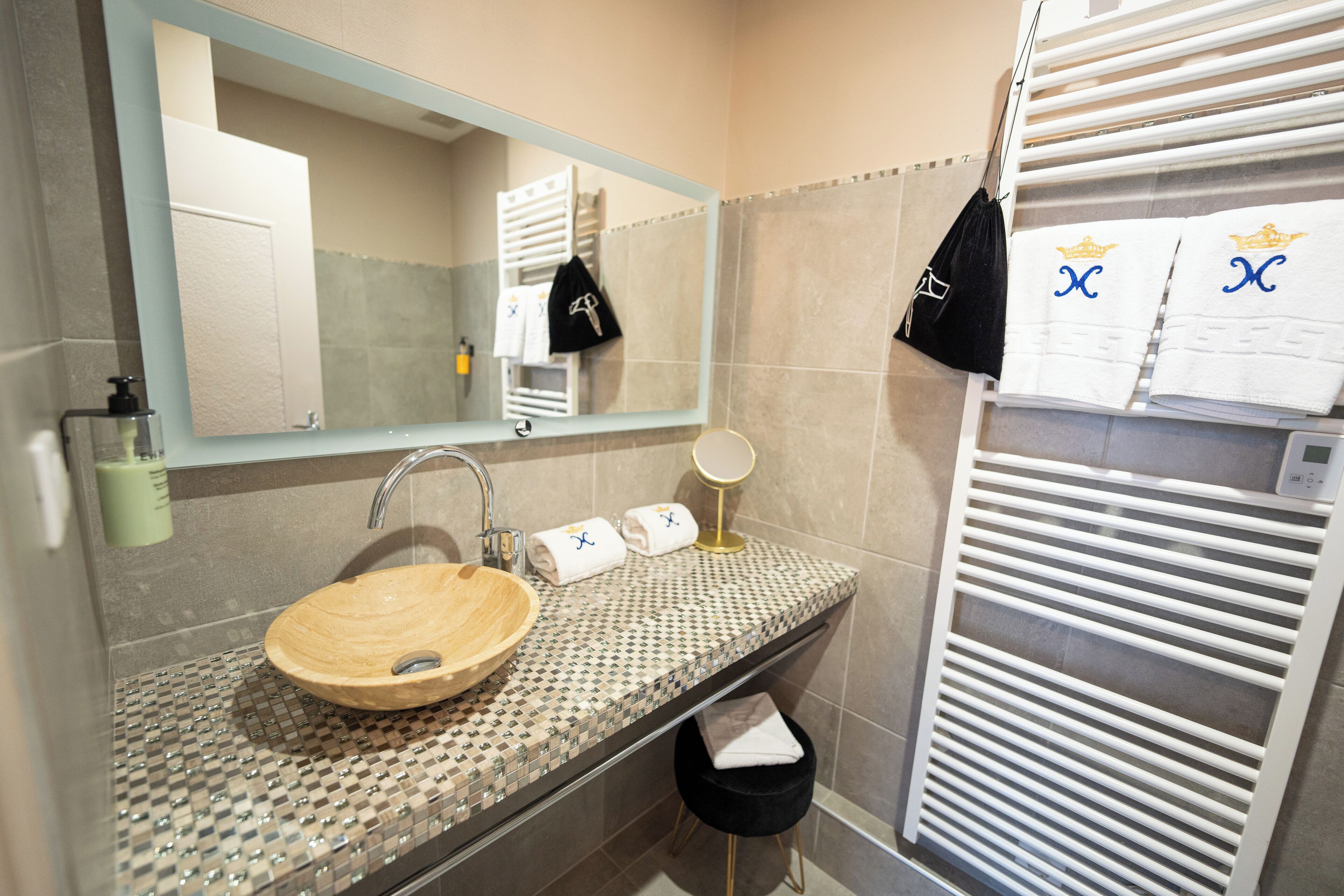 superior room | bathroom | hair dryer, towels