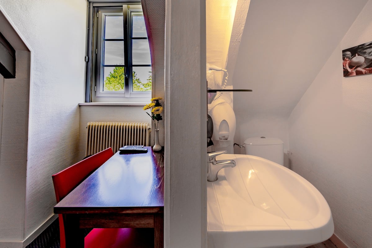 standard double room | bathroom | free toiletries, hair dryer, towels
