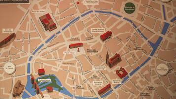 Een gedetailleerde kaart van Straatsburg met aangegeven locaties en bezienswaardigheden.