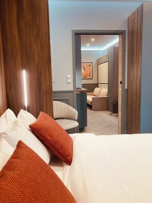 Familie suite | Select Comfort-bedden, een kluis op de kamer, geluiddichte muren