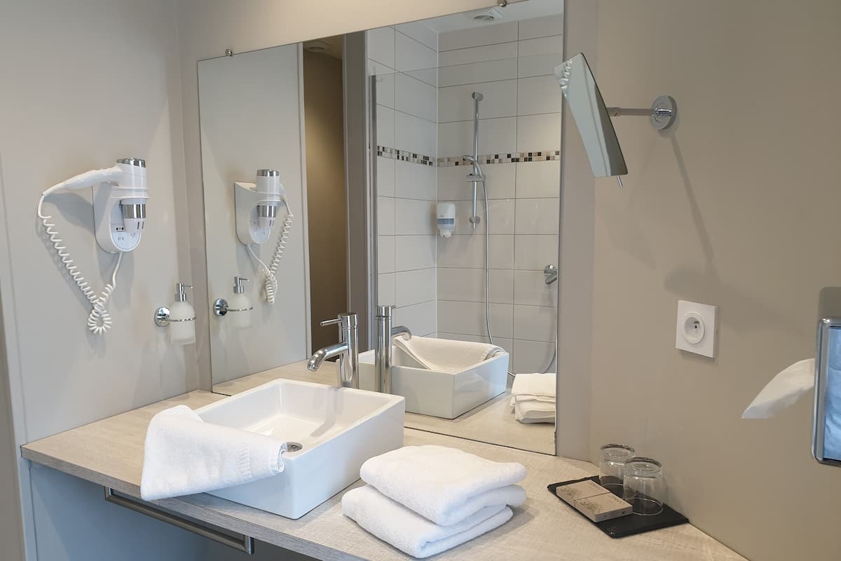 free toiletries, hair dryer, bathrobes, slippers