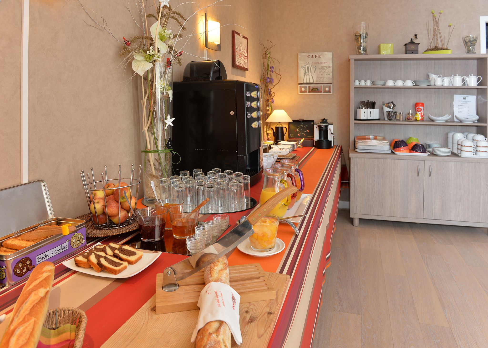 daily buffet breakfast (eur 9 per person)