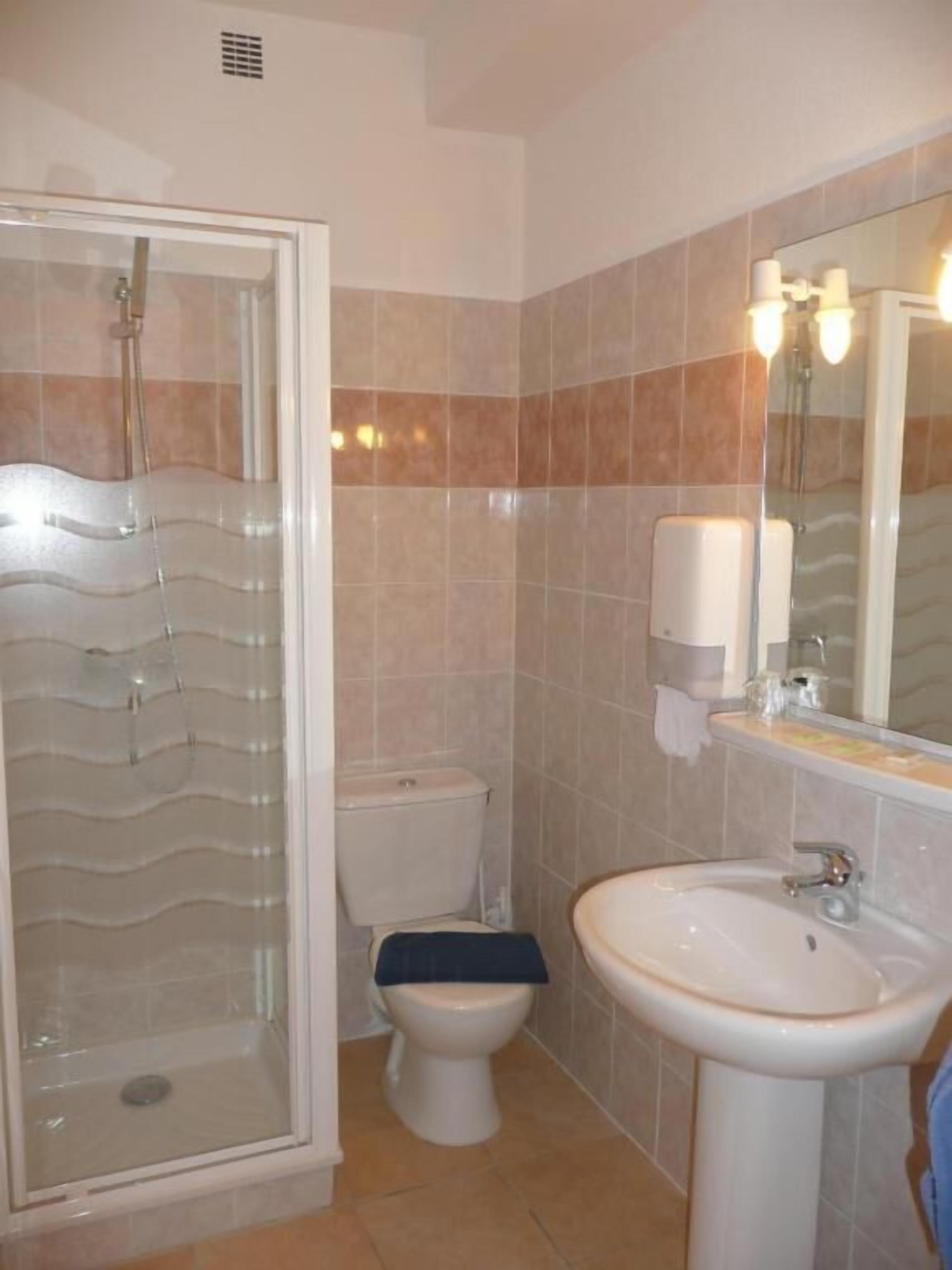 free toiletries, hair dryer, towels