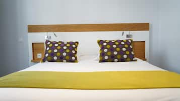 Premium bedding, individually decorated, desk, laptop workspace
