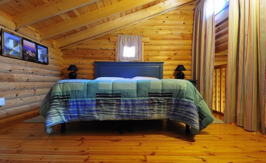 Desk, blackout curtains, bed sheets